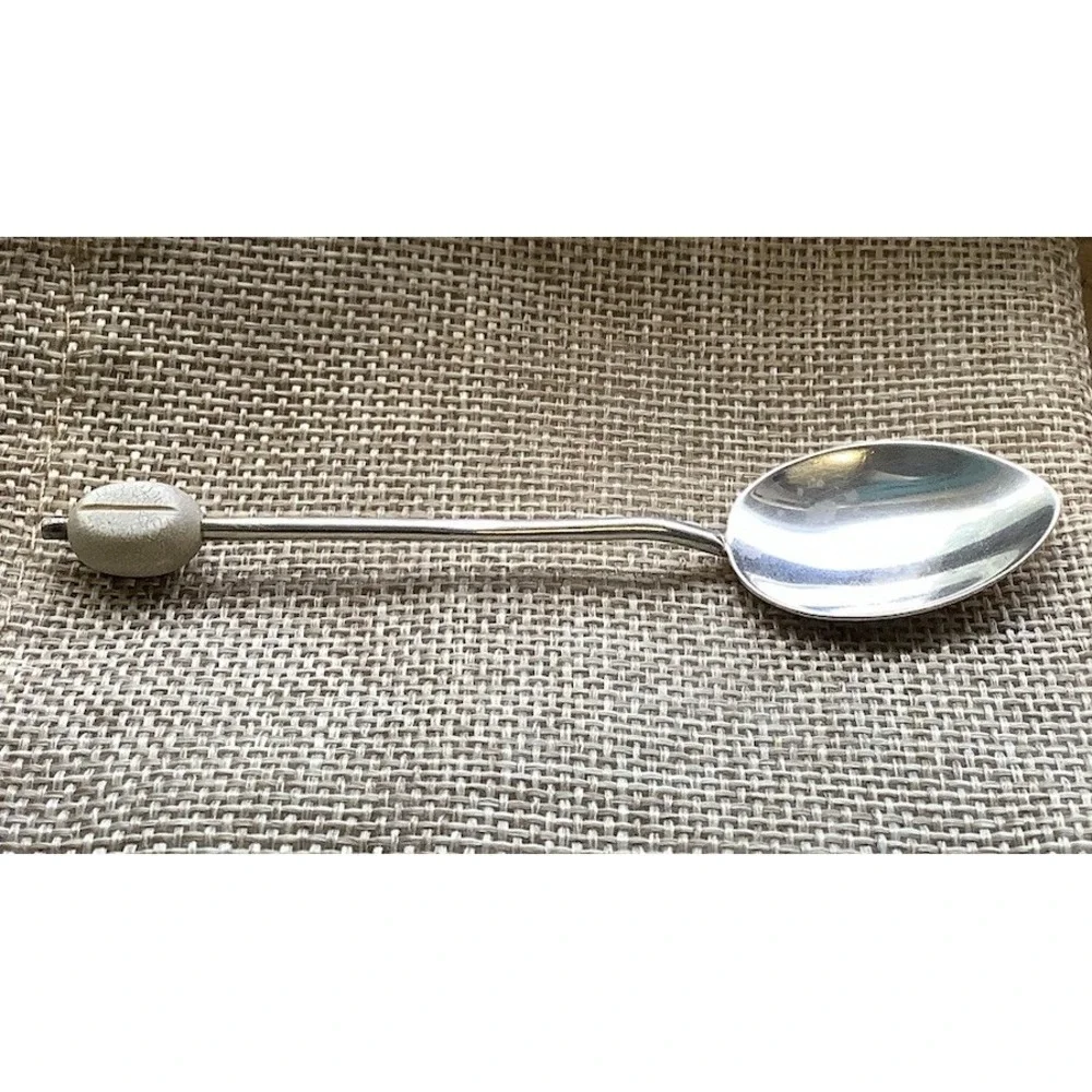 Rare Vintage Sterling Silver Enamel Art Deco Spoon Birmingham 1933 Very Nice!